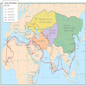 Die Reiseroute des Ibn Battutas © www.tarihvemedeniyet.org Ibn Battutas Reiseroute