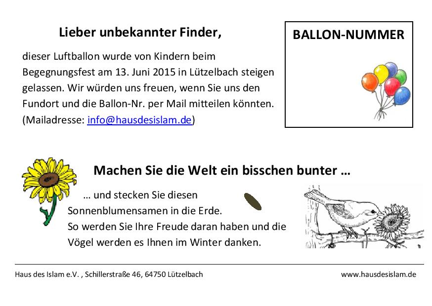 Luftballonkarte Rückseite